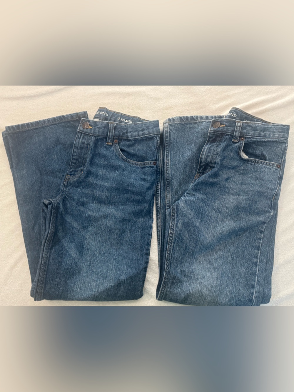 2pair Kids Blue Denim Jeans - Classic Straight Fit (12 Reg)